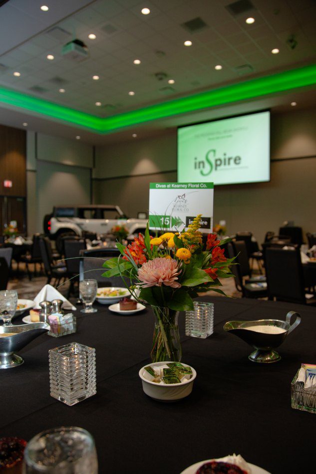 Table setting at the awards